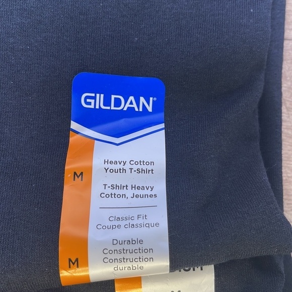 Set of 3‎ Gildan Heavy Cotton Youth T-shirts Black Medium - Picture 2 of 3